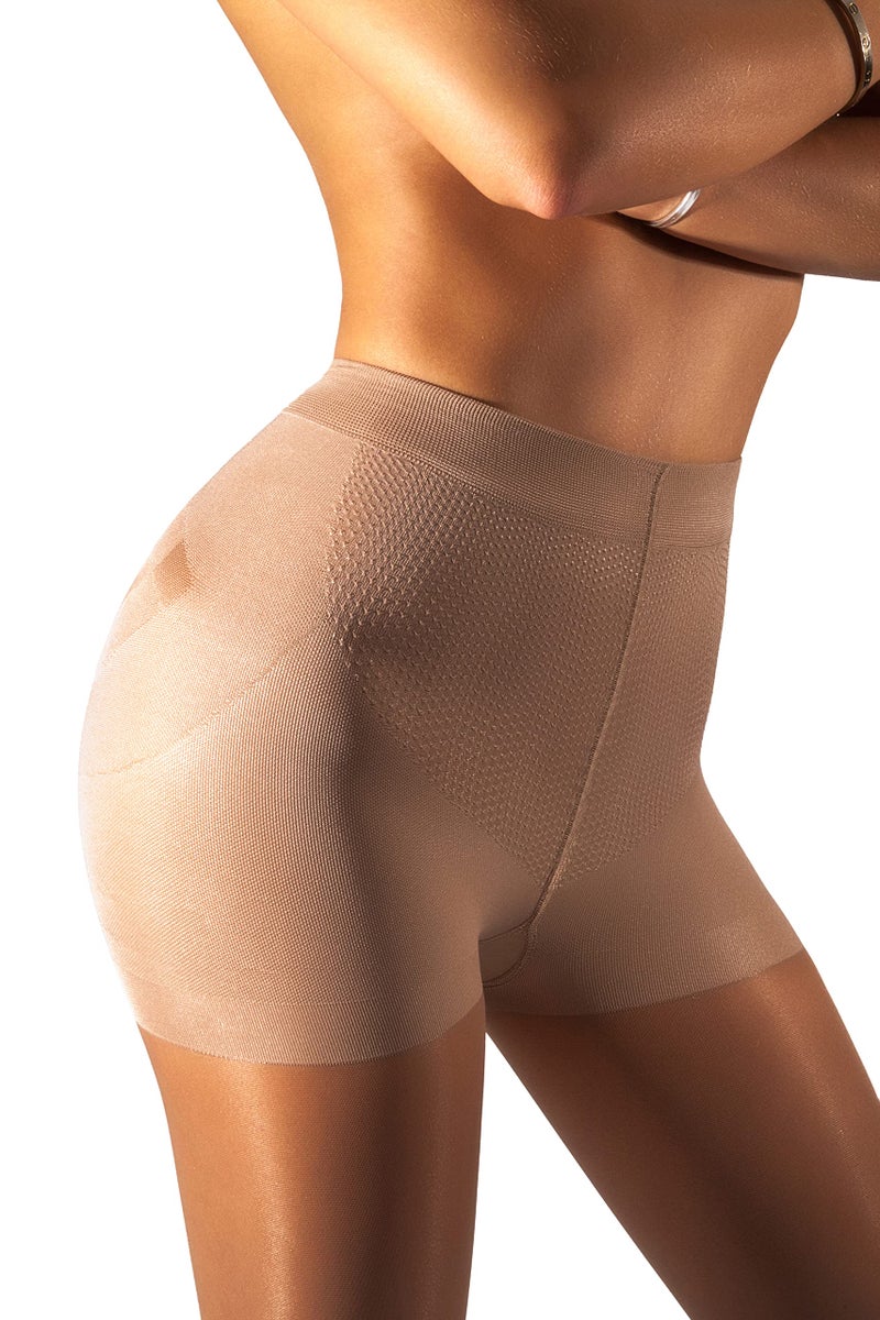 sofsy All-Day Comfort Slimming Tights for Women | Sheer 30 Denier Non-Roll Shaping Band | Italian-Made Hosiery Tan - Large - Image 5